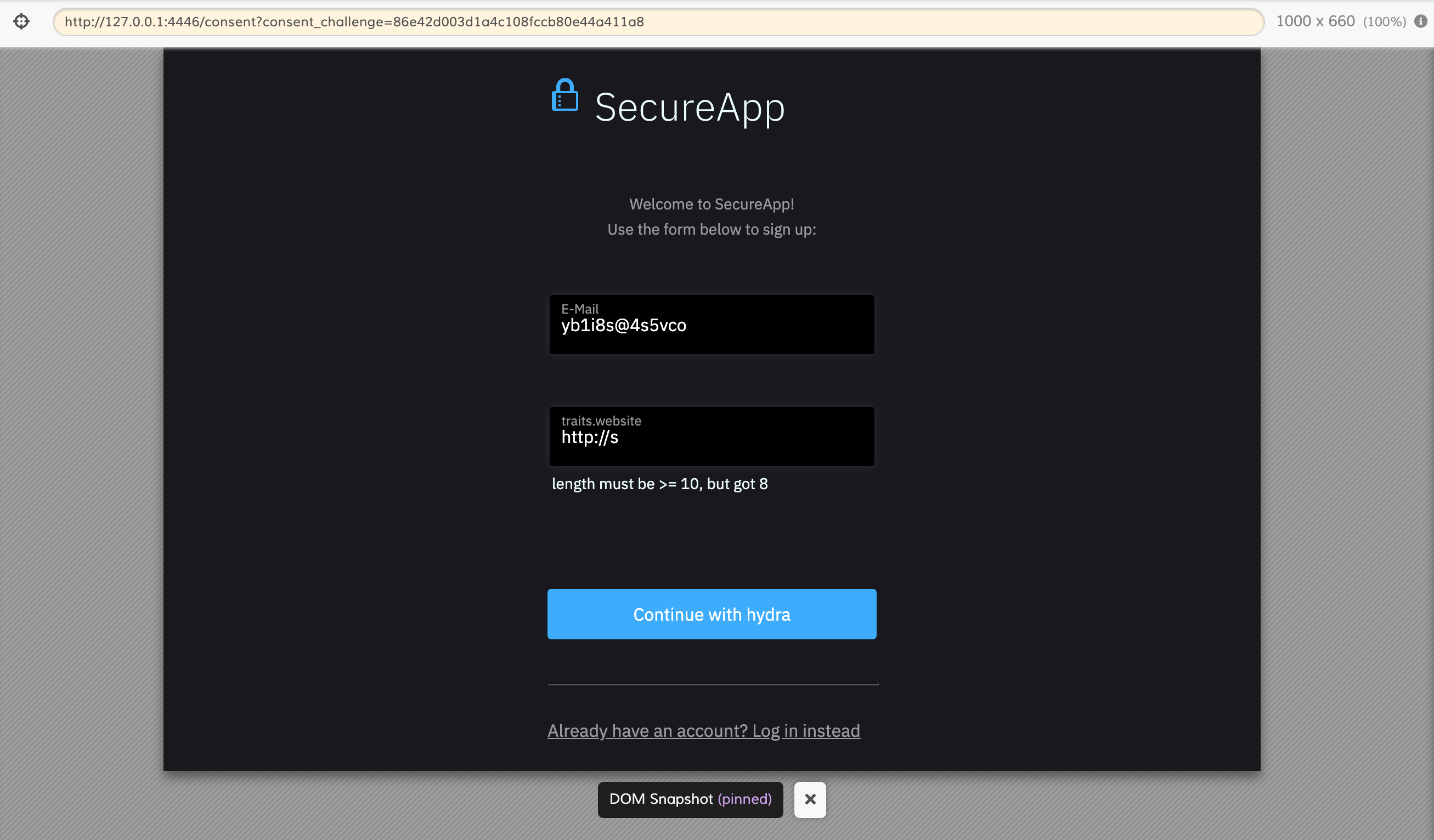 Invalid website field in OpenID Connect / OAuth2 provider claims