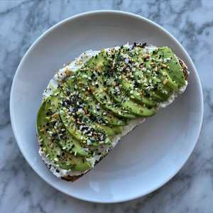 Avocado toast with goat cheese