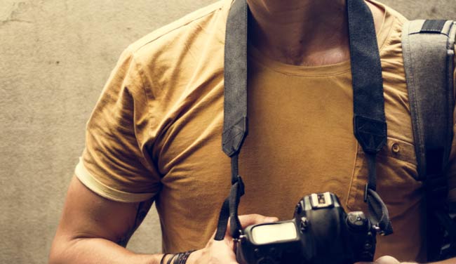 a travel and security idea: take off the NIKON branded camera strap when you are travelling