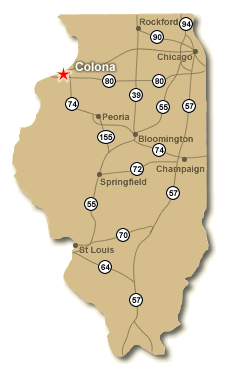 Map to Colona, Illinois