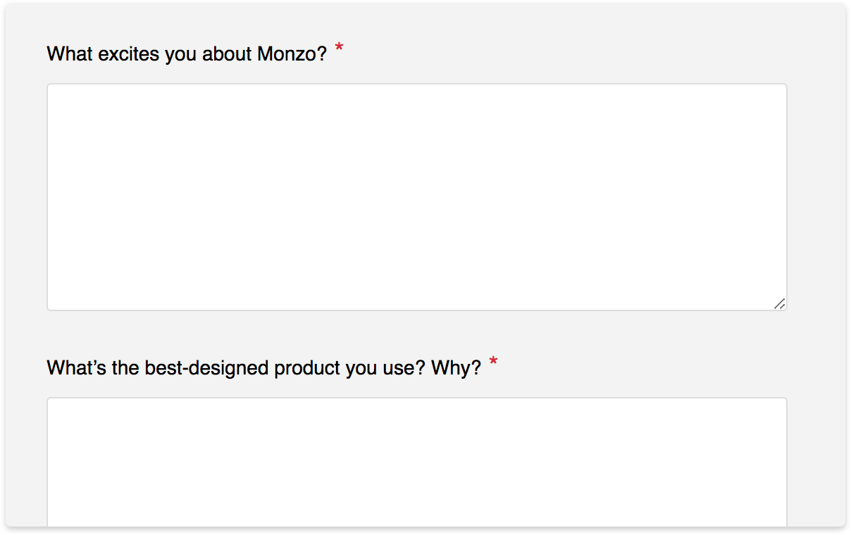 Some of the questions we ask designers when they apply