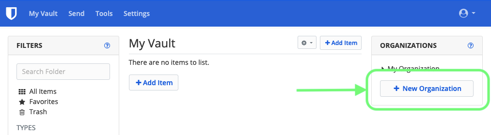 Create New Organization