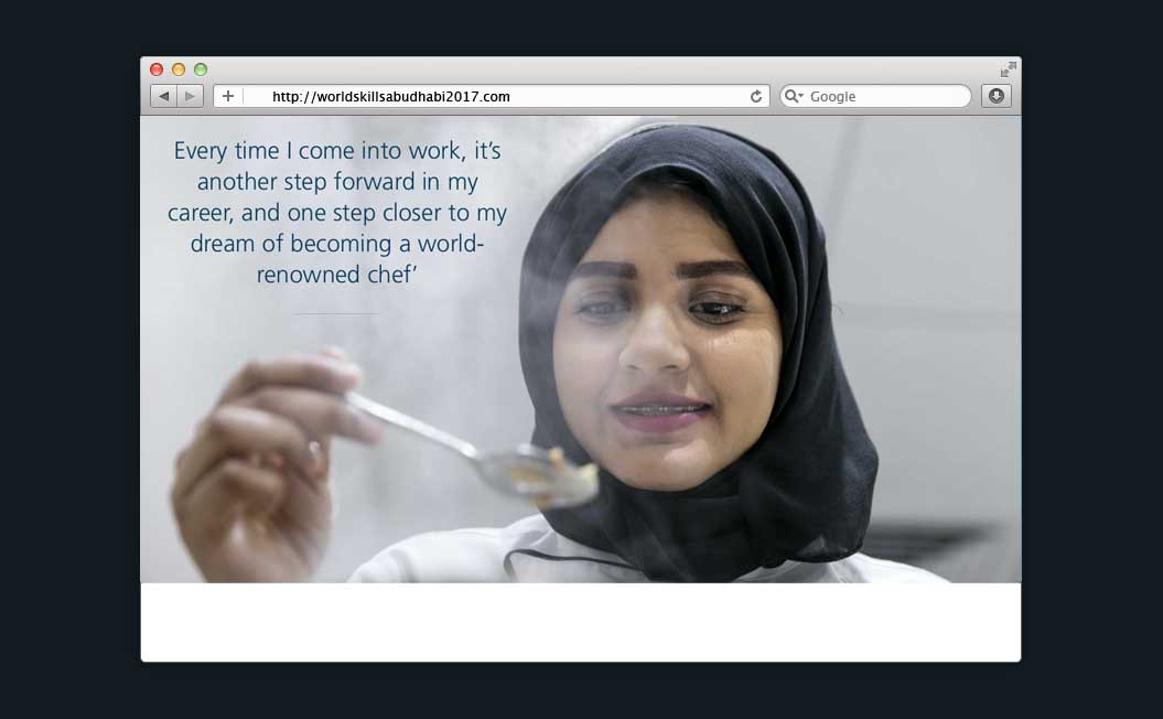 Image showing the WorldSkills Abu Dhabi 2017 feature story on a desktop