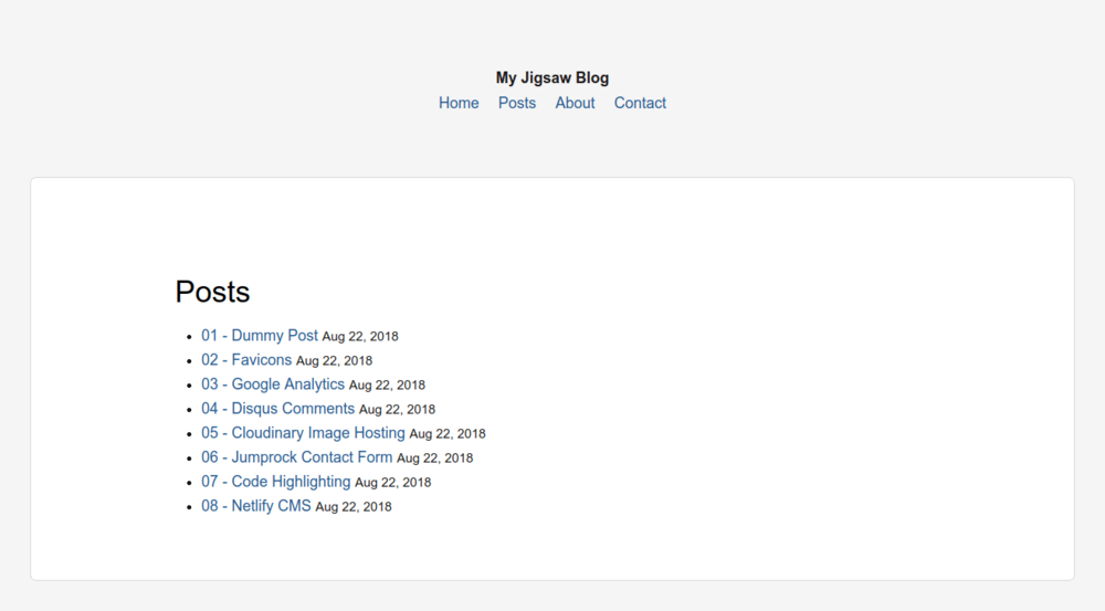 Screenshot of a page created with 