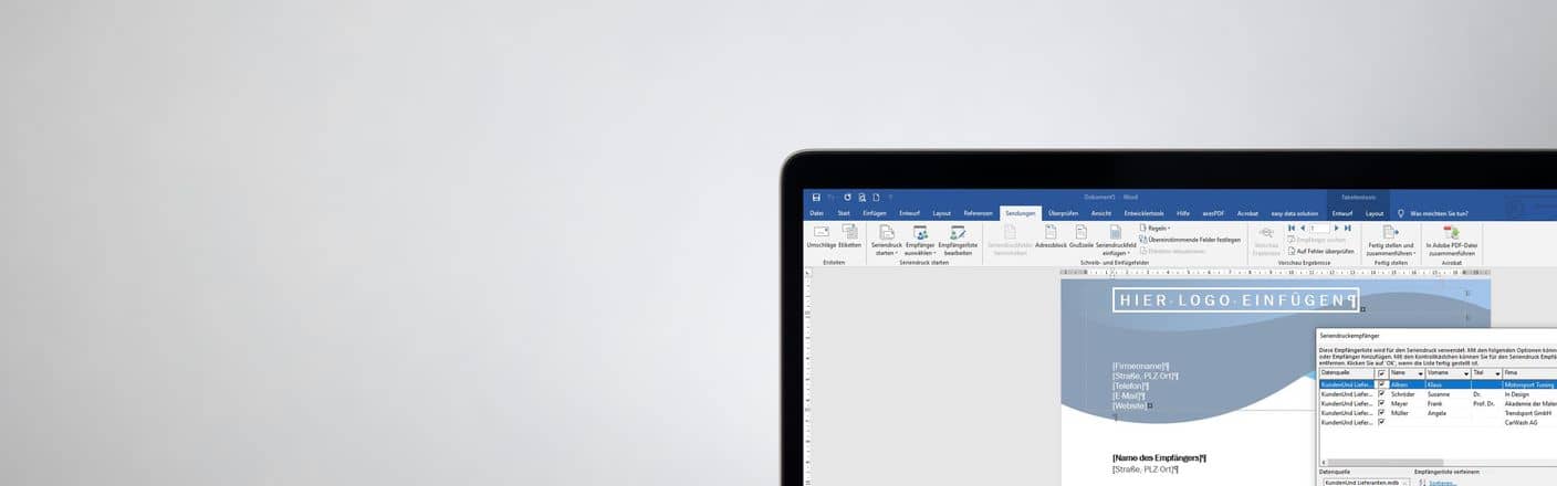 Laptop mit Word Laptop mit Word auf Schriebtisch