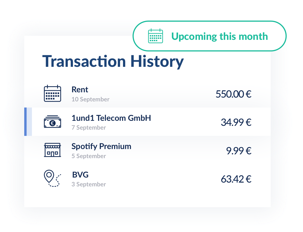 Banking transaction history Banking transaction history