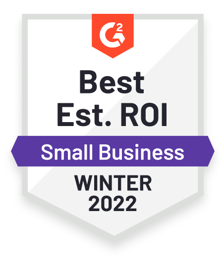 G2 Best Est. ROI for Small Business, Winter 2022