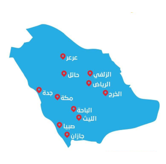 Map of Locations for Maker Space laboratories in Saudi Arabia