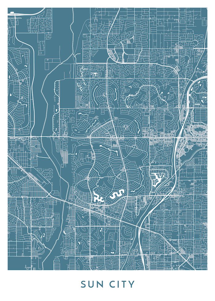 Sun city city map poster