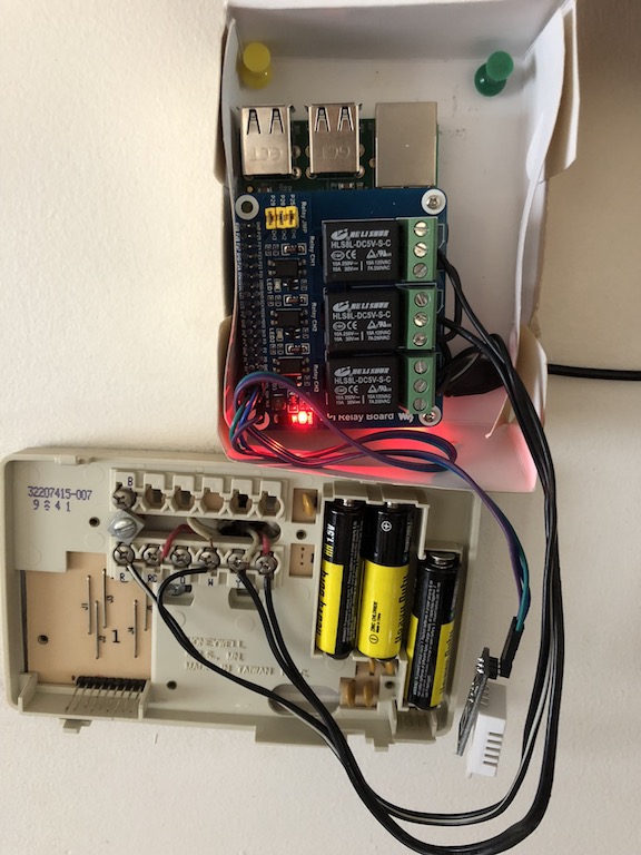 Wires connect to Relay Board on Raspberry Pi