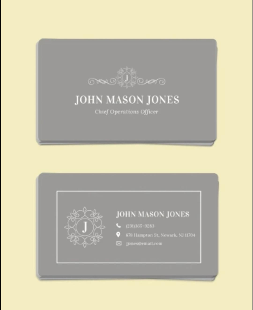 personalised visiting card