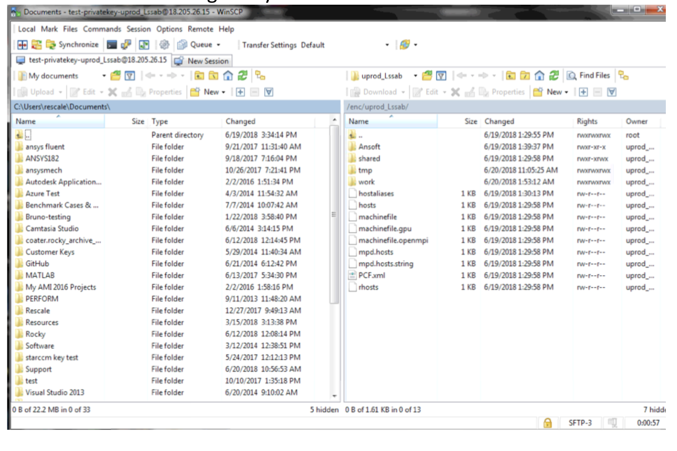 WinSCP Window