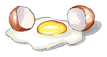 Illustration of Cracked Eggs