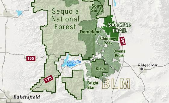 area map of Sacatar Trail Wilderness