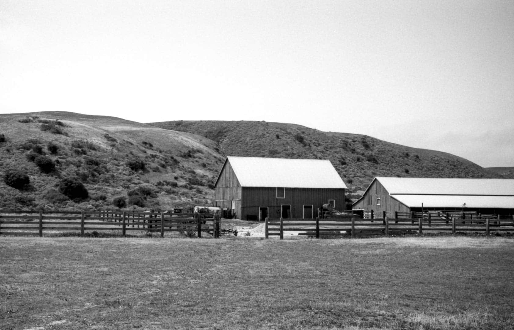 Farmhouses in a remote field