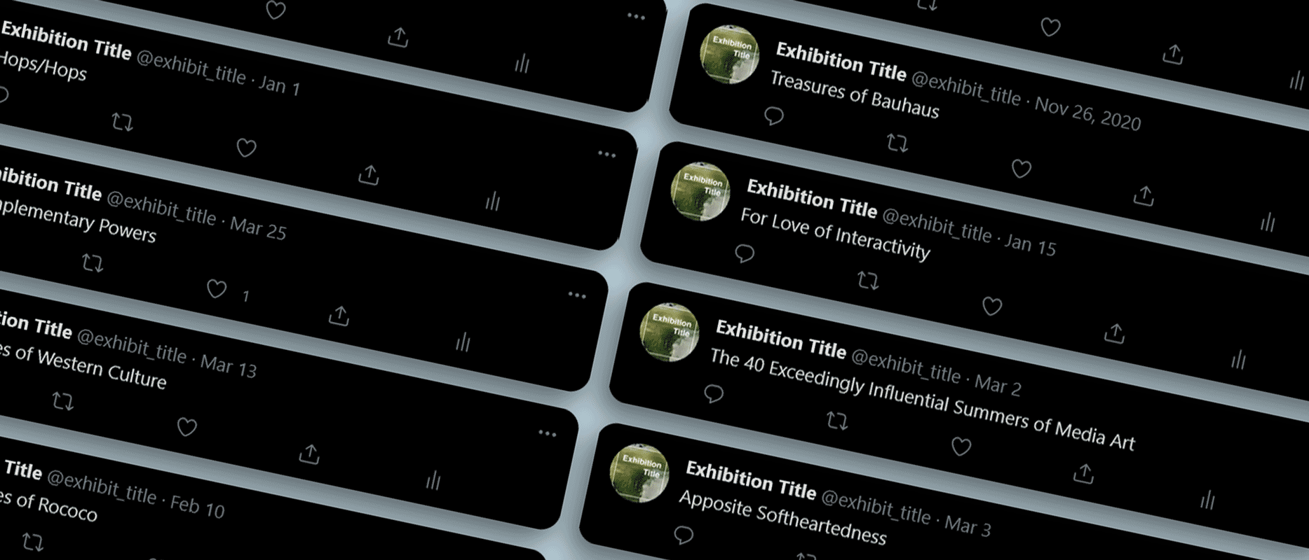 Mockup of tweets from the Twitter bot