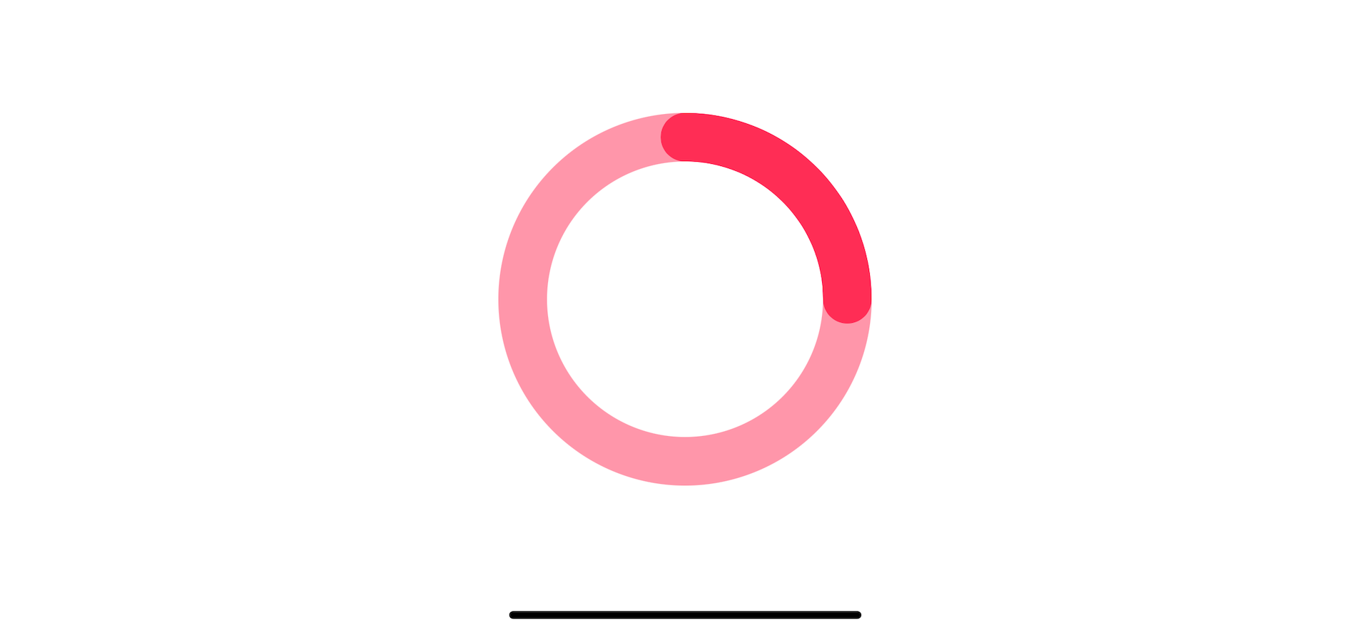 A circular progress bar with round line cap.