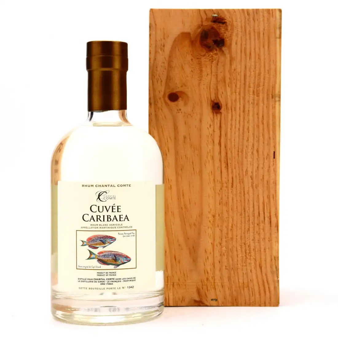 Image of the front of the bottle of the rum Cuvée Caribaea