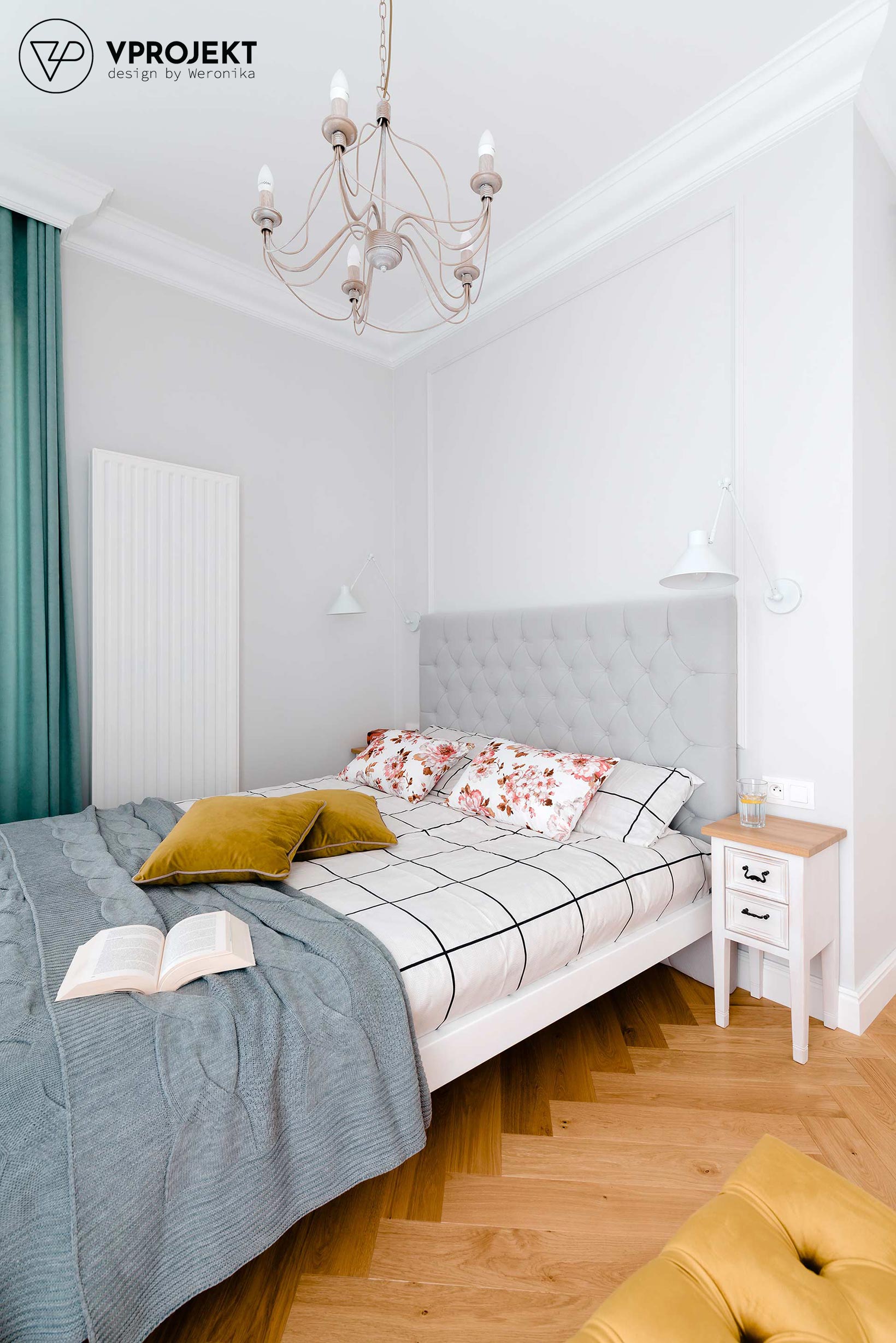 Projekt sypialni, mieszkanie w Olsztynie, Vprojekt