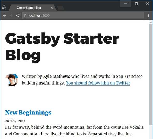 Gatsby Starter Blog