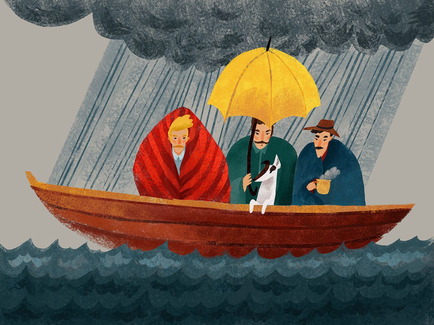 Иллюстрация к произведениям Джерома К. Джерома. Источник: www.behance.net/IrinaLisichkina