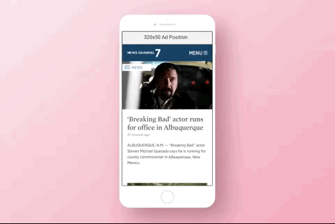 // Mobile view of local news redesign