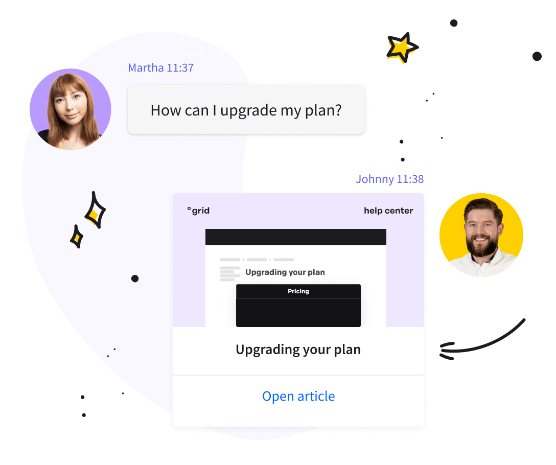 Knowledge resources inside a chat window