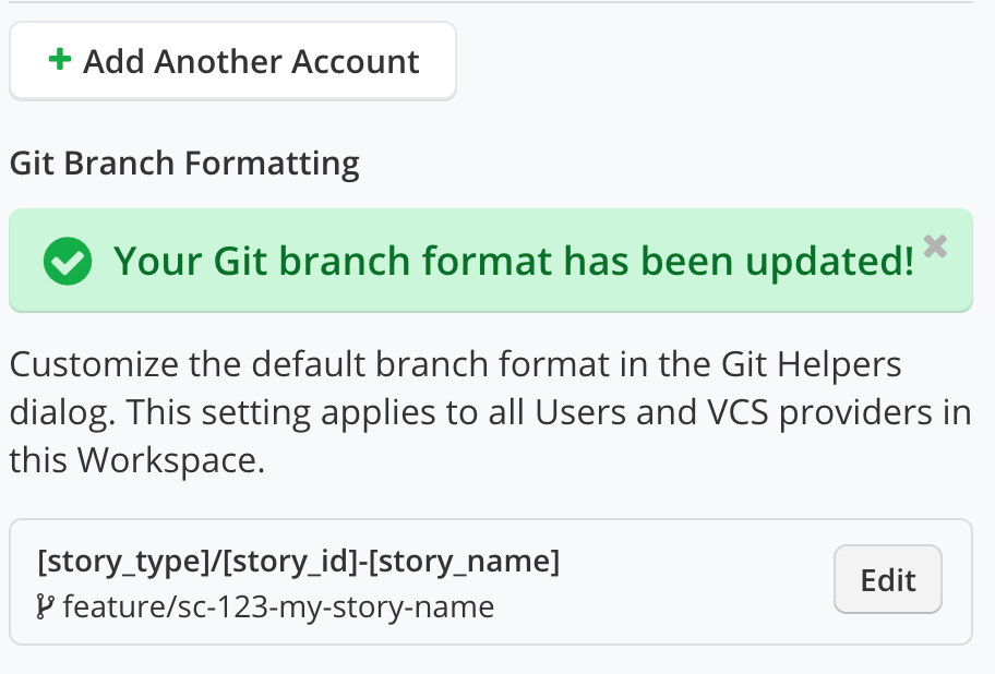 Shortcut GitHub Branch Format