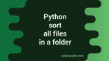 How to sort all files in a folder in Python - CodeVsColor