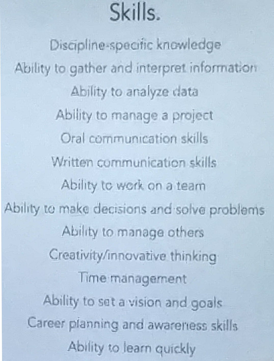 summary of important skills learned during PhD