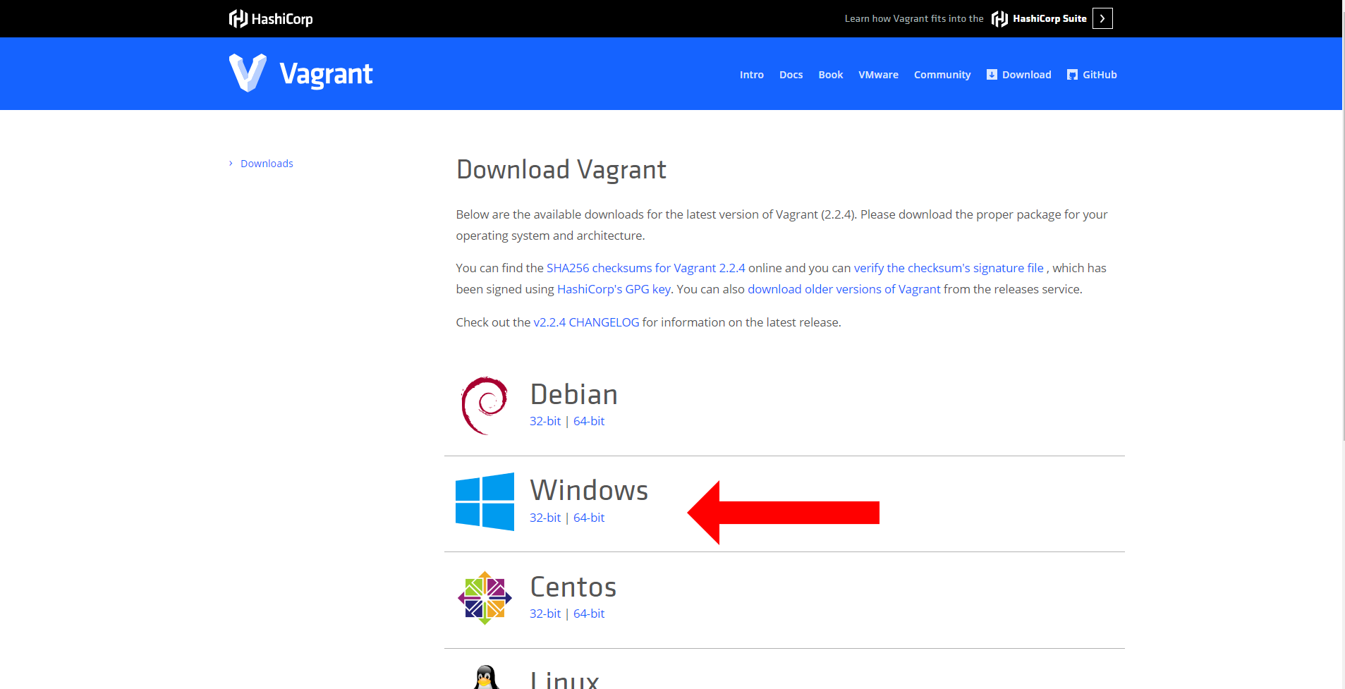 Vagrant Download Page