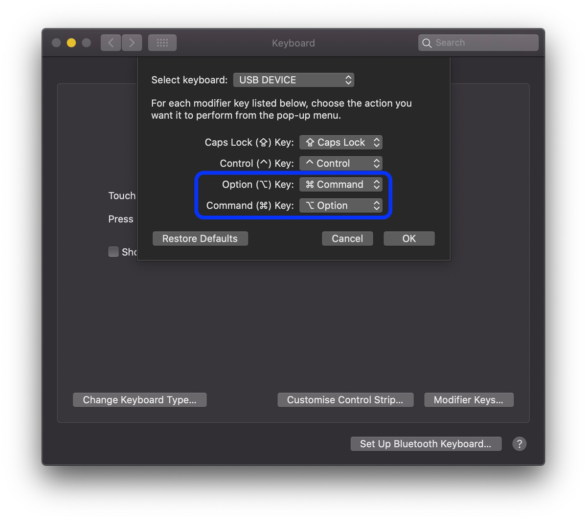 remap windows keyboard to mac