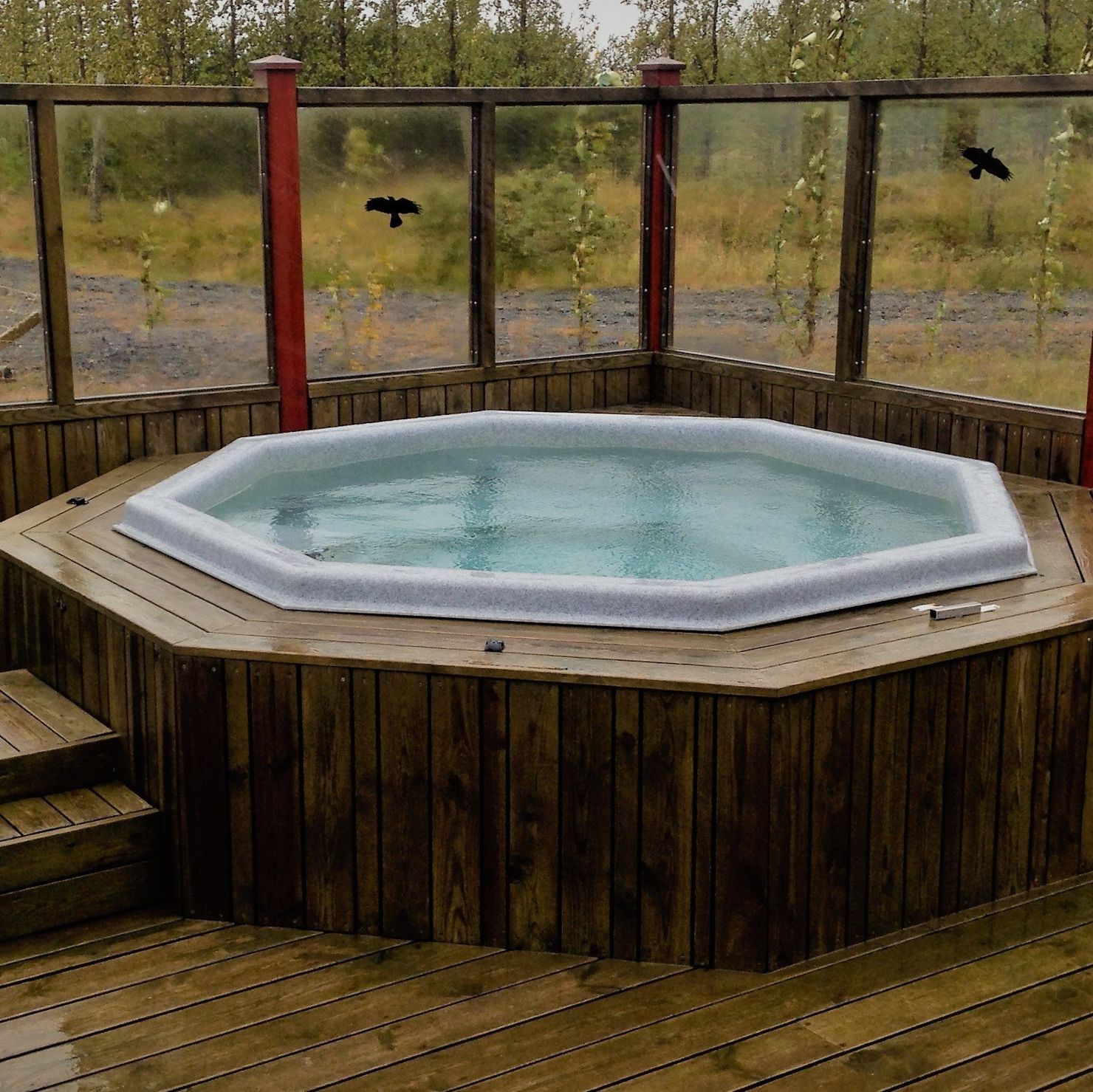 Lovely hot tub out side