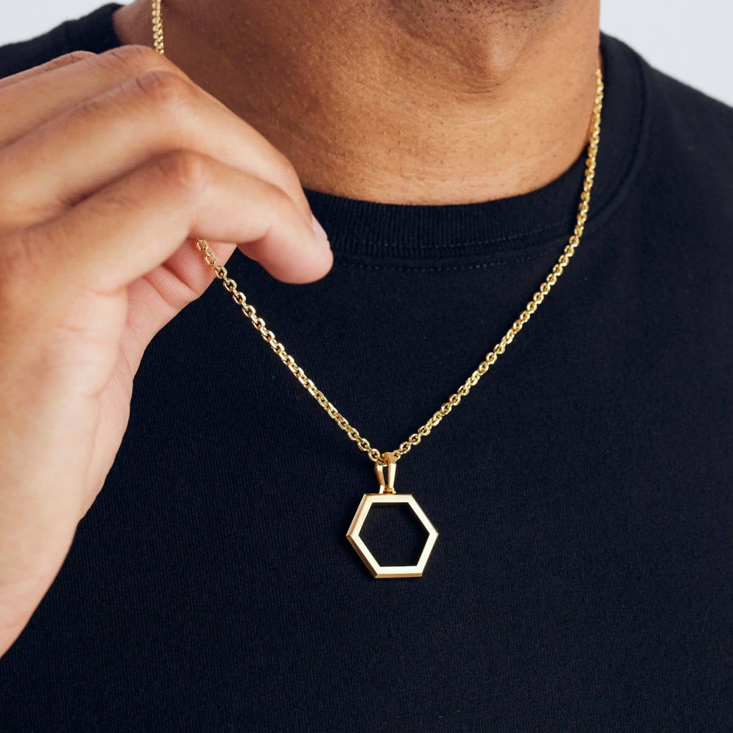 The Helix Pendant Men's Chain and Pendant Gold JAXXON