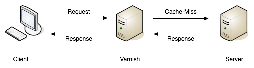 A request failing to find a match (a.k.a cache miss), and being passed on to the API server to fulfill. -- book.varnish-software.com