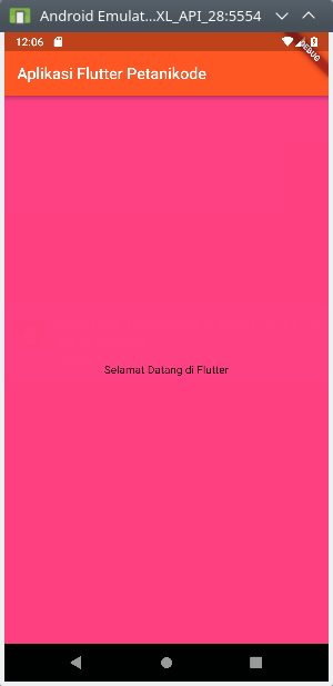 Aplikasi Flutter di Emulator
