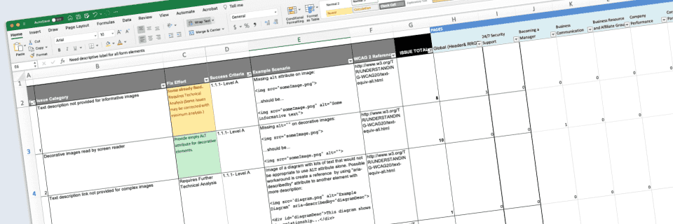 Screenshots of HR Site Accessibility Analysis