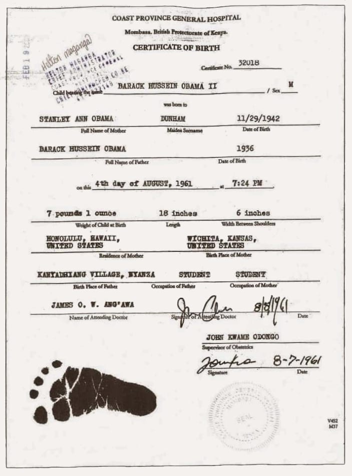 original birth certificate from Kenya, HI (the 60th state)