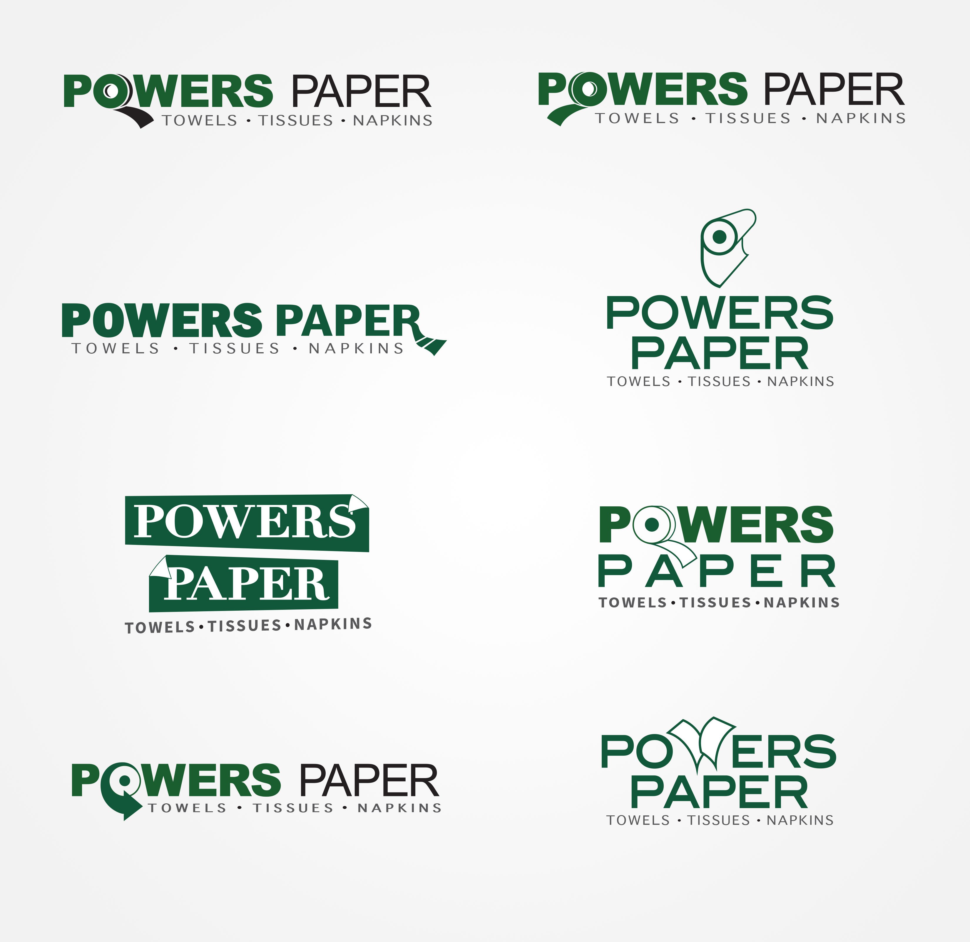 Powers Paper Logo Variations