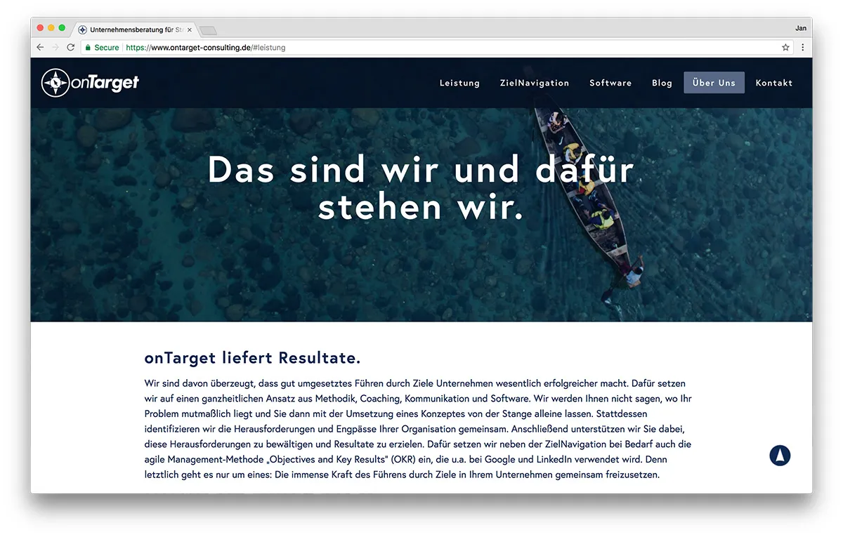 KreativBomber Webdesign Freiburg Projekt onTarget-Consulting - Über onTarget