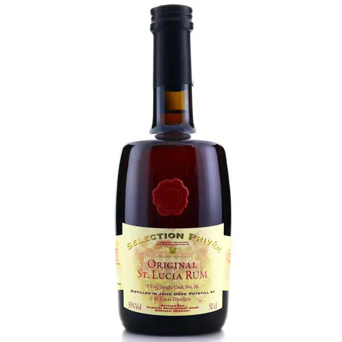 Image of the front of the bottle of the rum Secret Treasures The Selection Privée John Dore