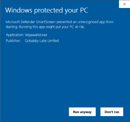 Windows SmartScreen, click more info