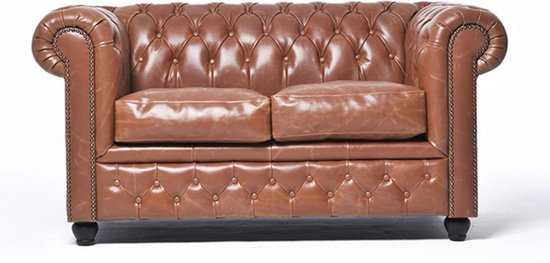 Beliani Chesterfield: Klassieke 3-Zits leren sofa in grijs