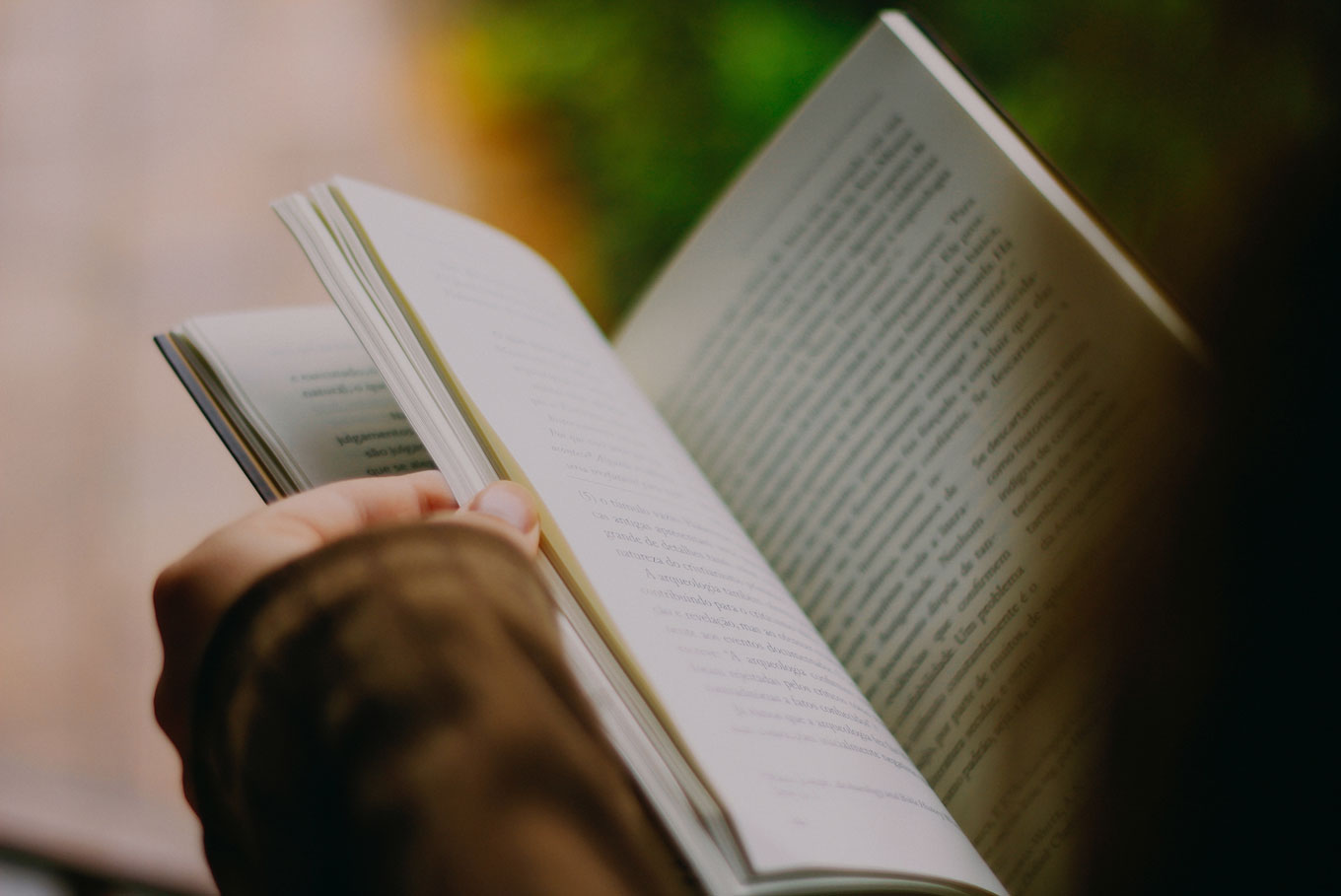 Person reading book