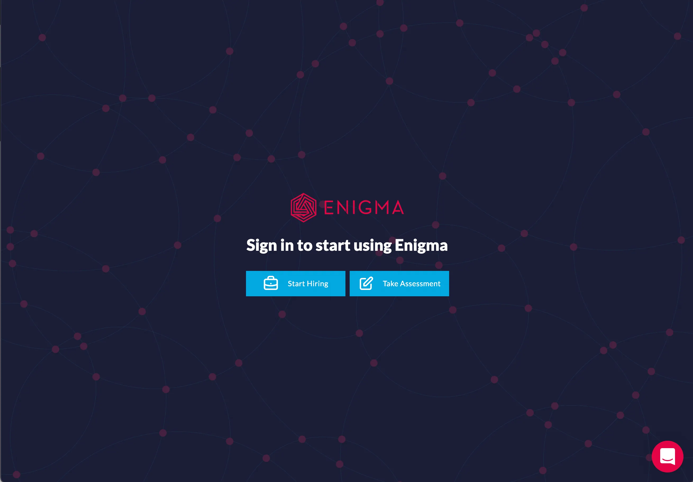The Enigma login page