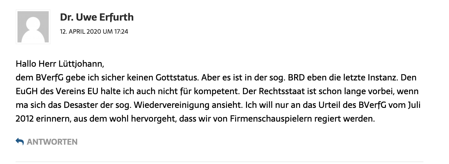 Uwe Erfurth kommentiert