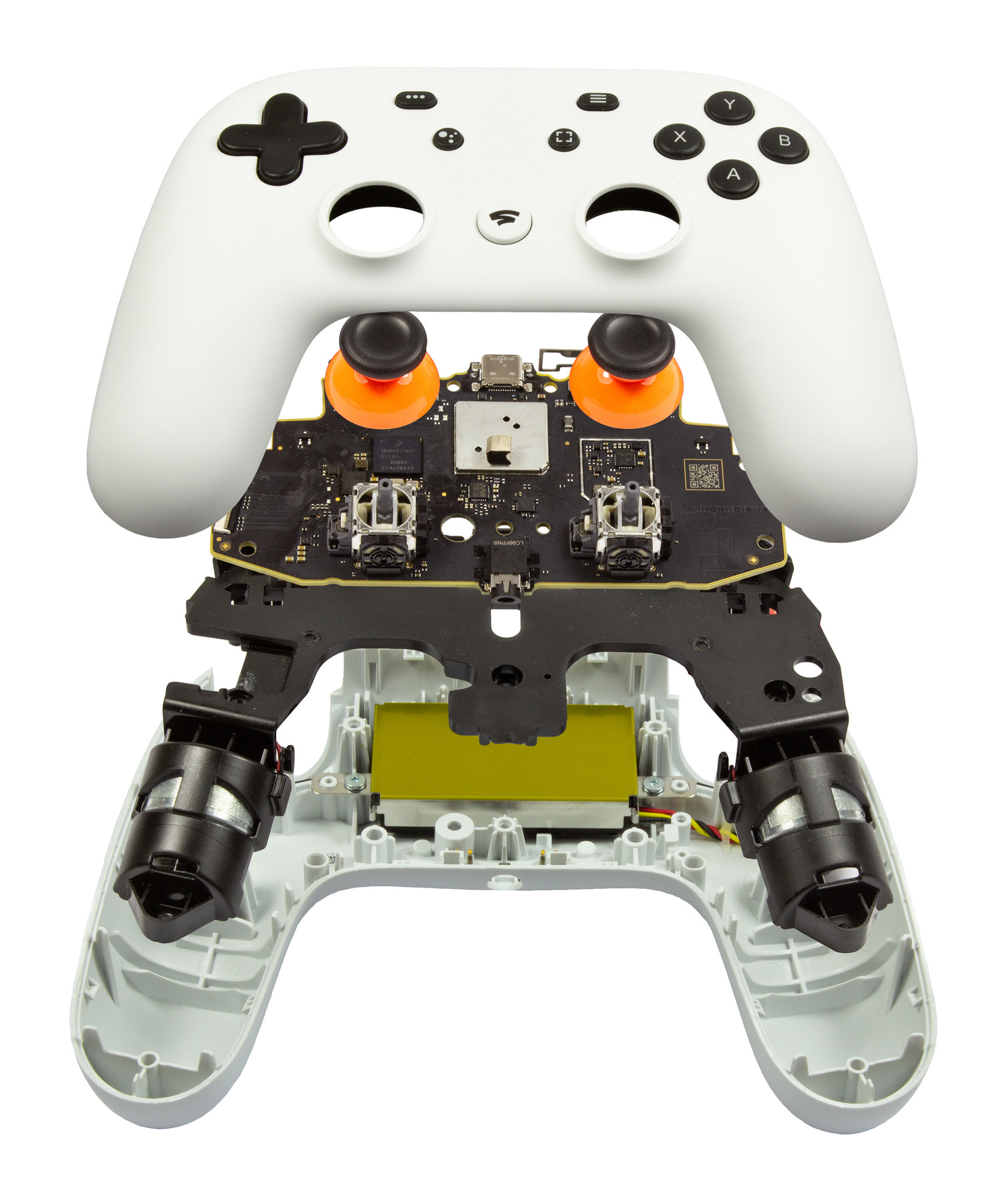 Explosionsgrafik Stadia Controller