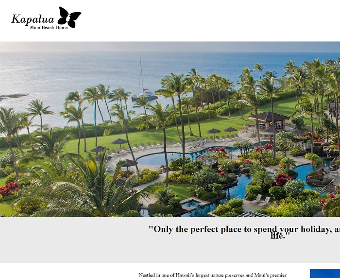 Kapalua: Maui Beach House Website