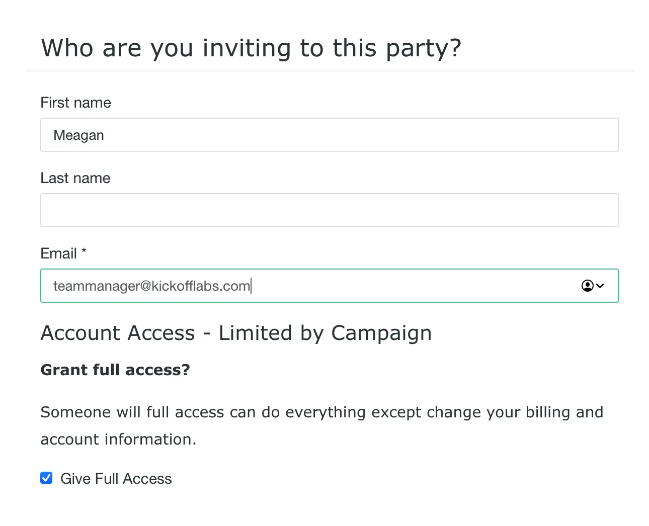 invited to account