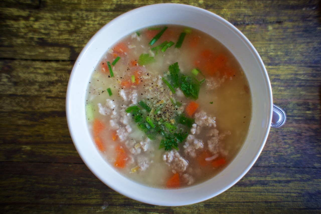 Rice soup with chicken